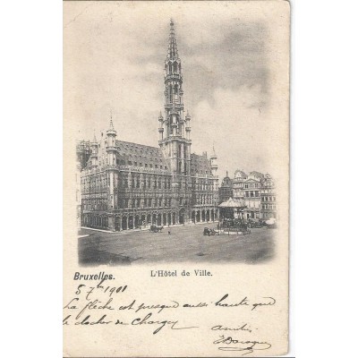 Bruxelles - L'Hôtel de Ville vers 1900